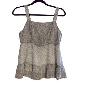 Paper Crane Floral Tiered Peplum Tank Top Small Purple NWT Boho Spring